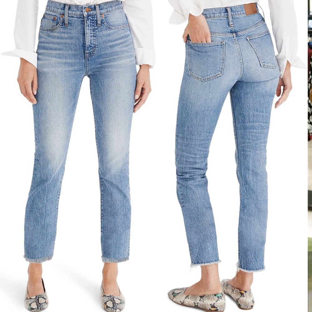 Madewell the perfect vintage Jean ainsworth wash raw hem straight leg